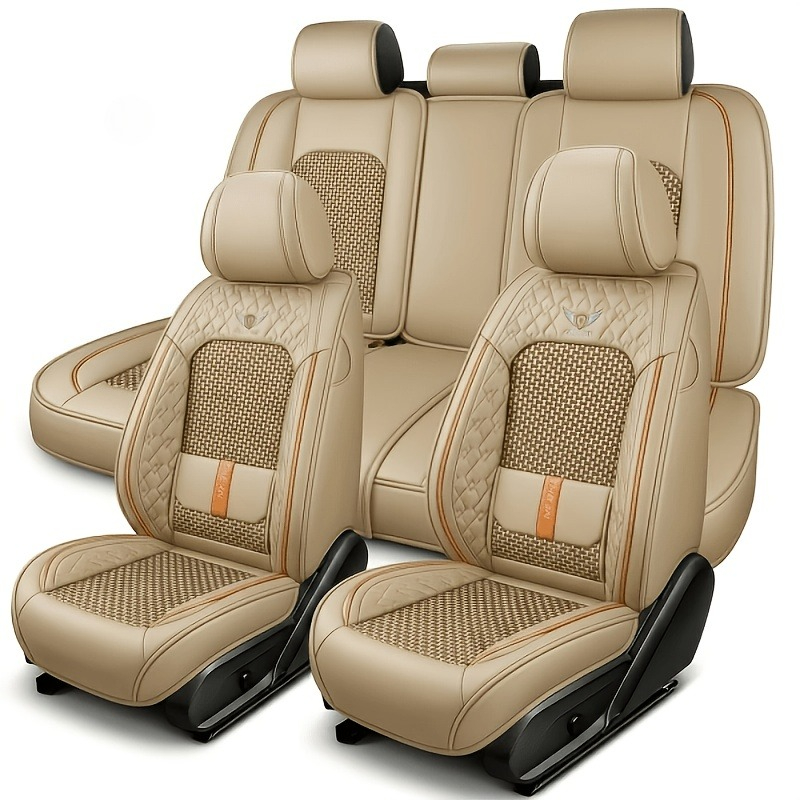Leather Car Seat Covers Full Set Universal - أغطية مقاعد سيارات فاخرة من الجلد