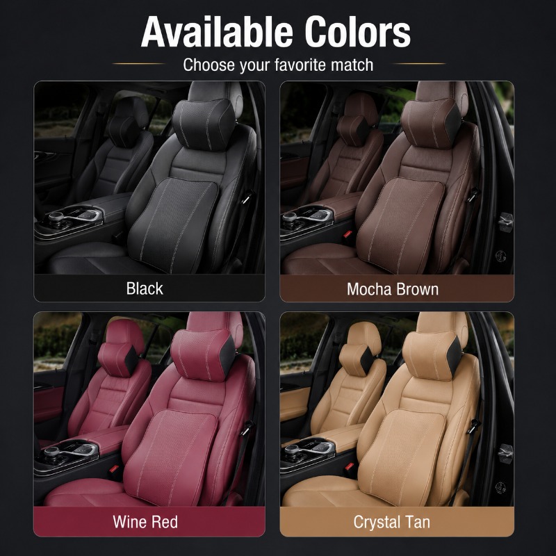 وسادة رقبة للسيارة من الفوم ال - مراجعة Memory Foam Car Neck Pillow Lumbar Support وسعره