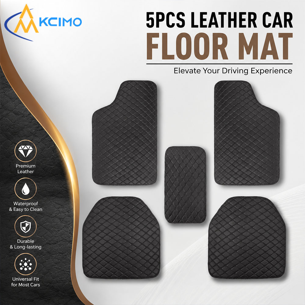 مجموعة من 5 قطع من دواسات السي - مراجعة Car Floor Mats Universal Waterproof Leather وسعره