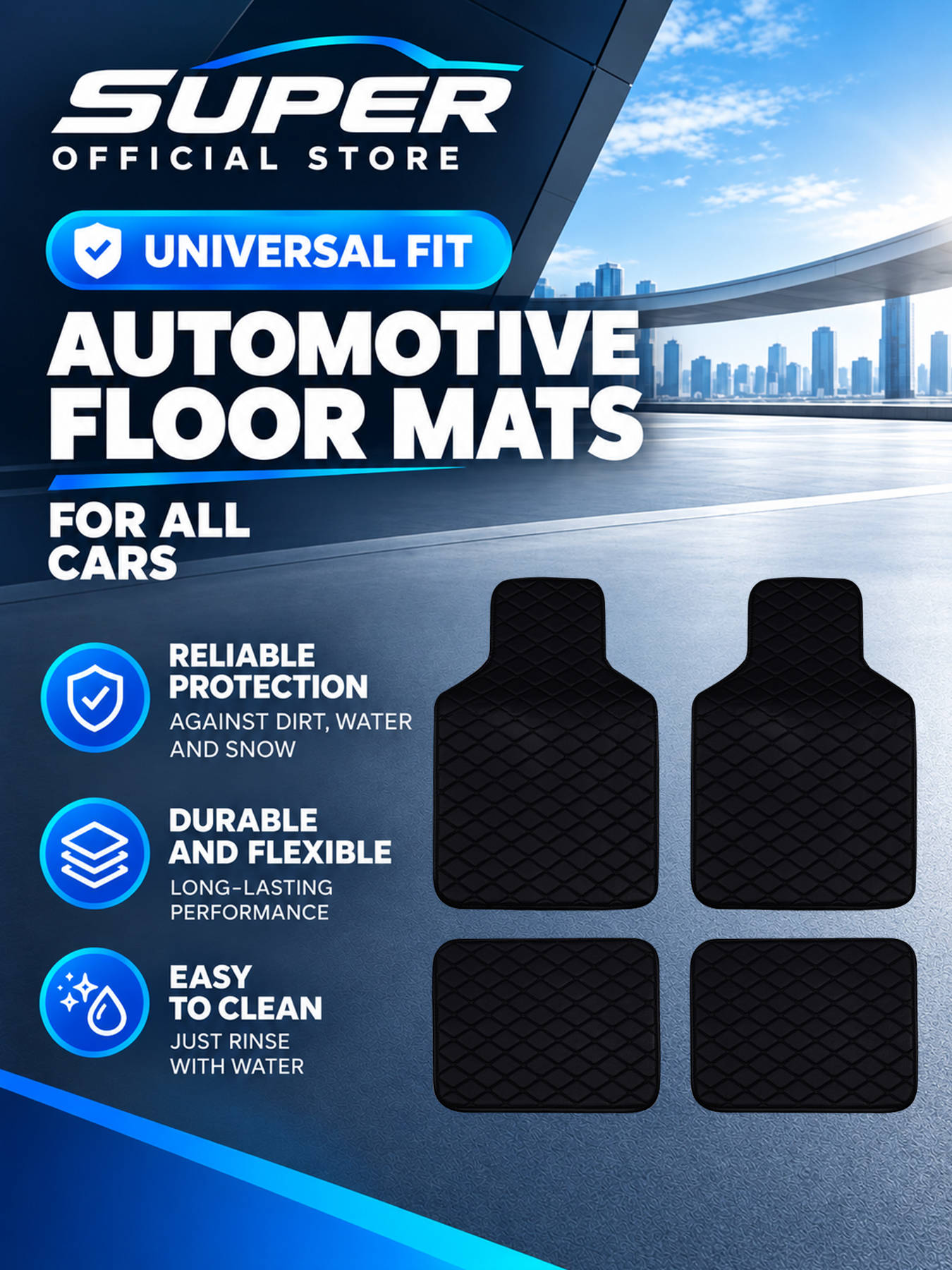 مجموعة كاملة من دواسات أرضية ل - مراجعة Car Floor Mats Universal Waterproof Leather وسعره