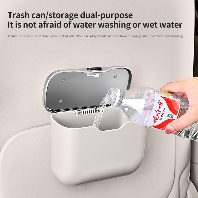 سلة مهملات للسيارة بغطاء مبتكر - مراجعة Waterproof Car Trash Can With Lid وسعره