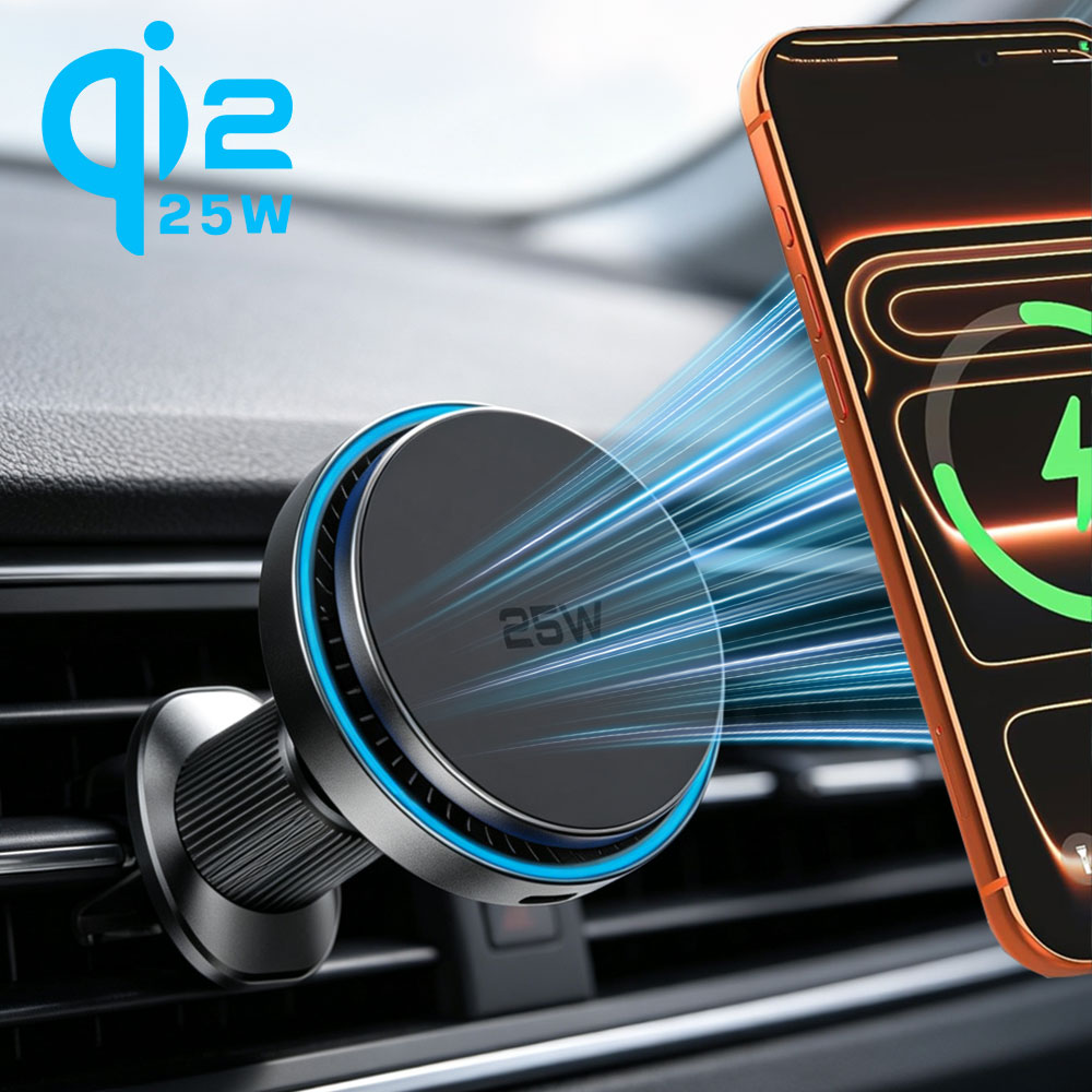 شاحن لاسلكي مغناطيسي للسيارة Q - مراجعة Magnetic Phone Holder For Car Vent وسعره